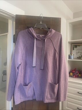 Soft Surroundings Lavender Pullover Hoodie with Pockets